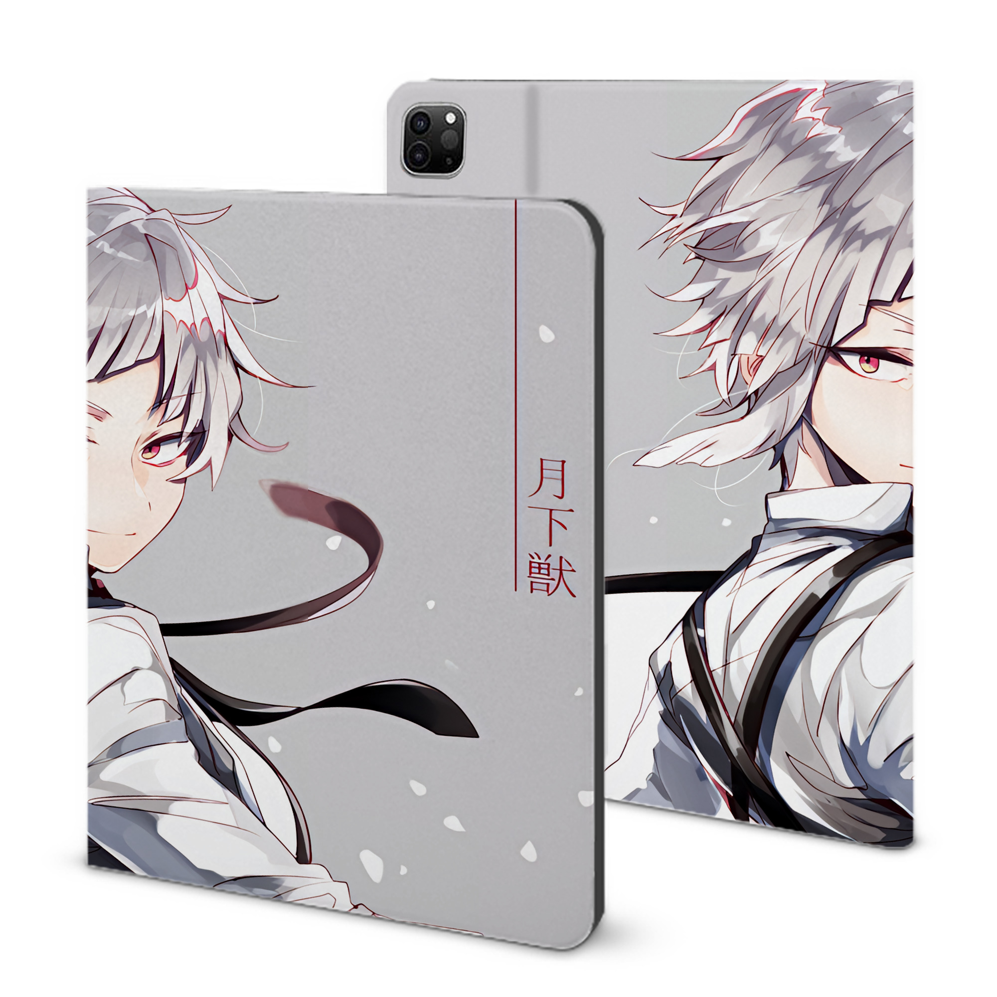 （画像用） 文豪ストレイドッグス Bungo Stray Dogs IPad ケース ブック型 PUレザー TPU 耐衝撃 軽量 薄型 ペン収納なし 全面保護 IPad 各モデル対応